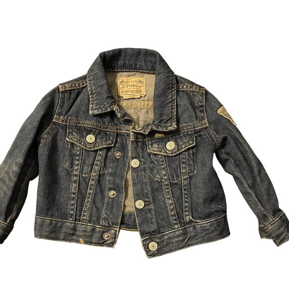 Polo Ralph Lauren Baby Denim Trucker Jacket 18M Blue Distressed Look